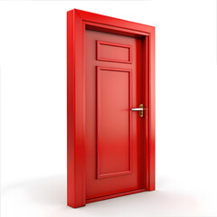 Red 3d door isolated on white background