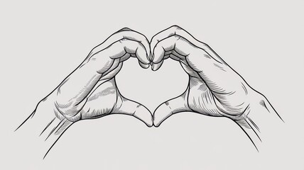 Two hands forming heart shape showing love and affection