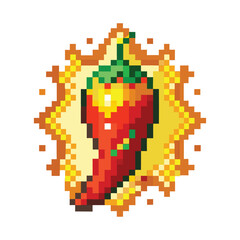 Fototapeta premium Unique gaming pixel art vegetable fruits vector art design