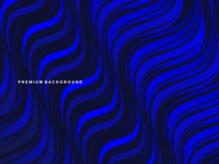 Amazing abstract dark blue texture. Blue wavy 3d vertical banner. Illustration of oil marble with shining effect. Trendy modern background.