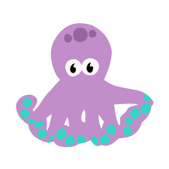 Cute sea animals Vector illustration