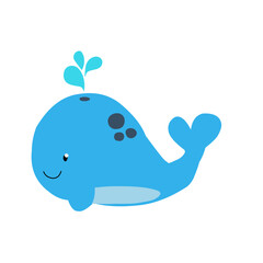 Cute sea animals Vector illustration