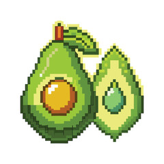 unique gaming pixel art vegetable and fruits vector art design