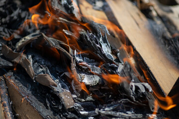 fire in the fireplace