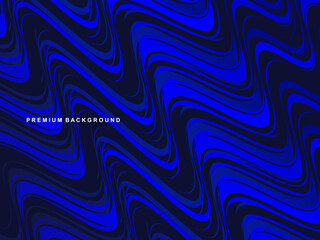 Amazing abstract dark blue texture. Blue wavy 3d vertical banner. Illustration of oil marble with shining effect. Trendy modern background.