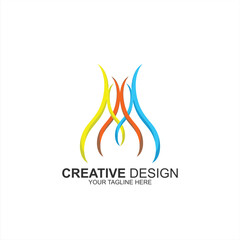 creative logo m initial icon with creative vector illustration