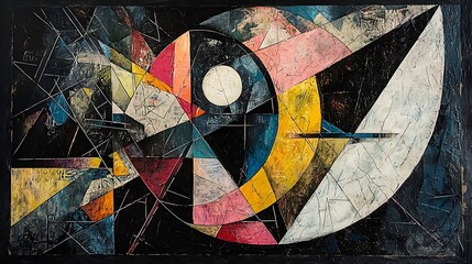 Fototapeta premium Abstract Geometric Art with Vibrant Colors and Bold Shapes