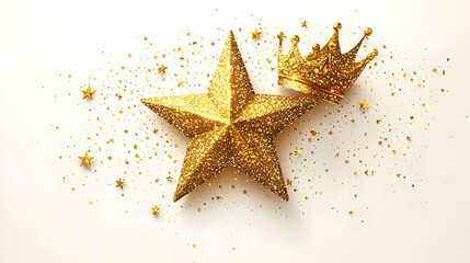 Reyes Magos Soaring Crown and Star Vector concept as Vector illustration combining a soaring crown and star symbolizing the royal guidance of Reyes Magos isolated on white ideal for infographics and A