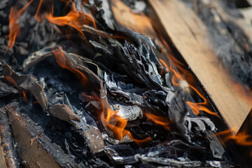 fire in the fireplace