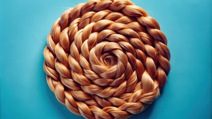 A Tightly Braided Circular Formation of Blonde Hair