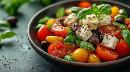 Greek salad in plate.
