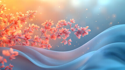 Soft Abstract Pongal Prosperity concept as Soft abstract digital art symbolizing prosperity and abundance during Pongal with flowing colors and festive elements ideal for magazine advertisement copy s