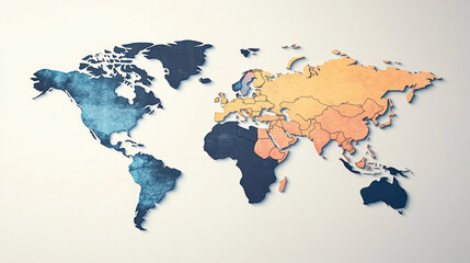 Fototapeta premium Exploring the beauty of a simplistic world map showcasing diverse styles and colors that reflect the richness of our planet's geography and culture