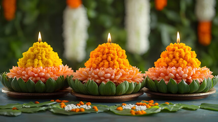 Traditional Pongal Attire concept as Individuals wearing traditional Pongal attire like sarees and veshtis embodying cultural heritage and festive spirit captured in a candid environment with copy spa