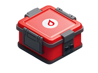 Red First Aid Kit Box - 3D Render