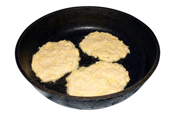 The mass for making potato pancakes.Grated potatoes with egg and spices.