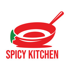 spicy kitchen flat minimalist logo design