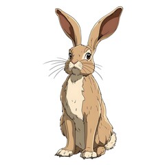 Hare character in anime style on a white background