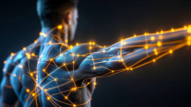 Abstract Modern Diagram of Human Anatomy