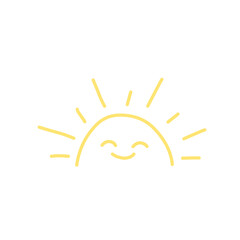 Yellow doodle half sun