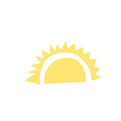 Yellow doodle half sun