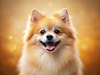 Obraz premium Grinning Guardian: An Illustration of a Joyful Spitz Dog Spreading Love with Its Cheerful Expression, Perfect for Heartwarming Designs and Family-Friendly Themes
