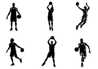 Set of collection basketball silhoutte