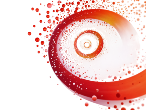 Abstract spiral design featuring round dots against transparent background - Powered by Adobe