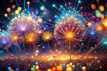 Neural Fireworks: A Visual Symphony of Innovation in Generative AI Showcasing a Vibrant Display of Colorful Neural Patterns and Dynamic Data Flow Representing Advanced Technology and Creativity