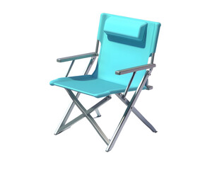 Light Blue Folding Chair with Headrest