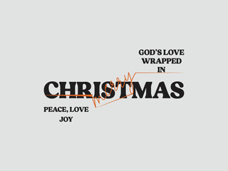 God’s love & Christmas joy inspirational typography t shirt design