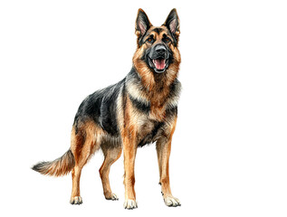 A majestic German Shepherd stands proudly, its rich sable coat and alert expression capturing its loyal and intelligent nature. Pet.