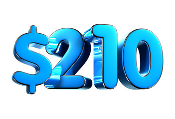 210 dollers blue 3d illustration. Advertising signs, Product design, Product sales, Fabric design, Digital printing.