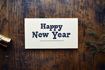 Obraz premium A simple yet elegant New Year greeting card design featuring minimalist aesthetics to convey warm wishes for the upcoming year in a classic manner.