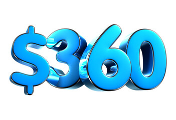360 dollers blue 3d illustration. Advertising signs, Product design, Product sales, Fabric design, Digital printing.