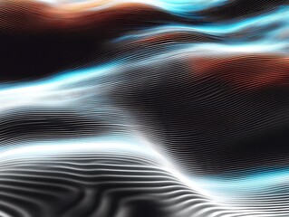 Naklejka premium Abstract wavy design with a black background and colored stripes
