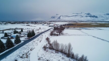 Iceland Snow Montains