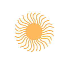 Hand drawn sun icon and symbol