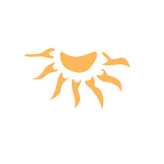 Hand drawn sun icon and symbol