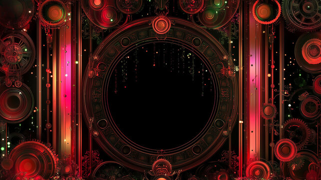 Iridescent steampunk themed background. AI Generated