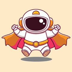 A vector illustration cartoon of a Astronaut Super Hero
