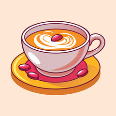 A cup of coffee with a coffee on the top