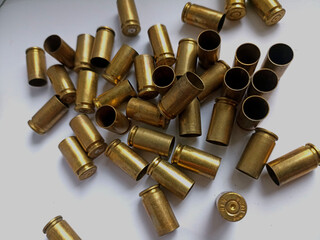 Empty cartridges on a white background
