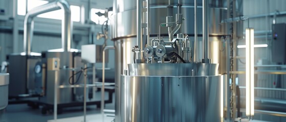 Sleek industrial machinery illuminated in a modern facility, showcasing innovation and the cutting-edge of engineering.