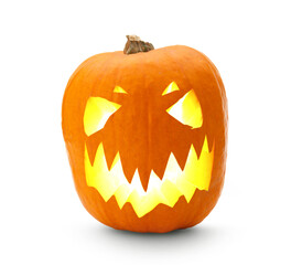 Halloween pumpkin on white