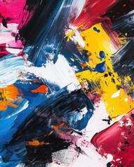 Abstract colorful brush strokes creating a vibrant artistic composition.