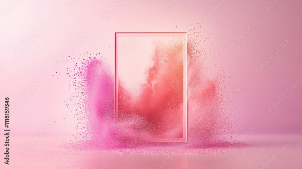 Poster a mesmerizing array of pink and orange hues bursts forth from the center, outlining an elegant frame