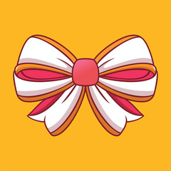 A vector drawing of a bow with a pink background