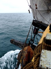 Replica ship at sea