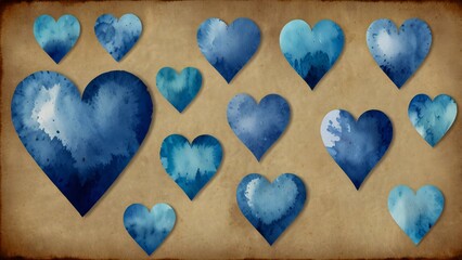 Obraz premium blue heart on wooden background
